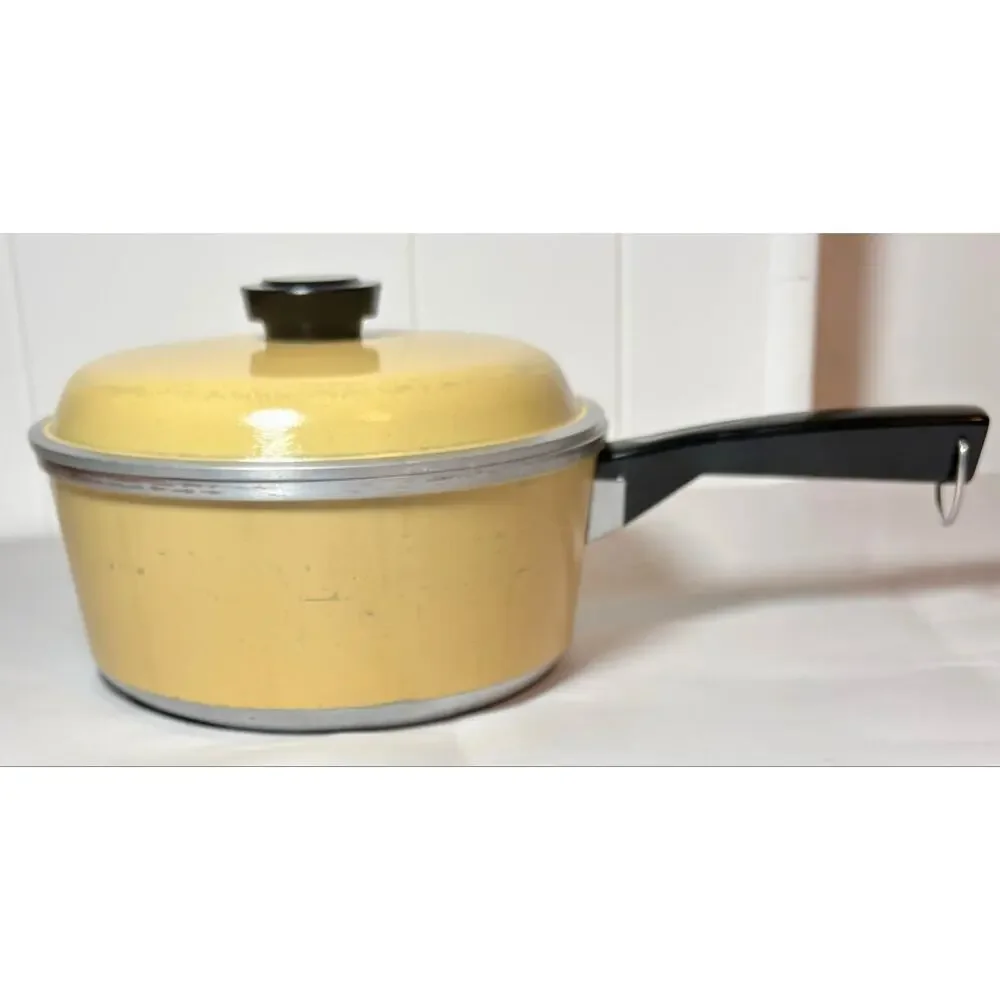 Vintage Aluminum Sears “Club” Harvest Gold 3 QT Pot w/ Lid